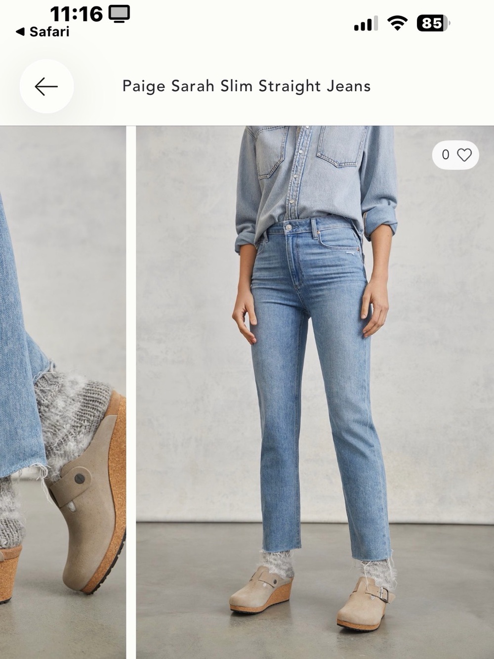PAIGE Denim Medium Blue Straight-Leg Jeans